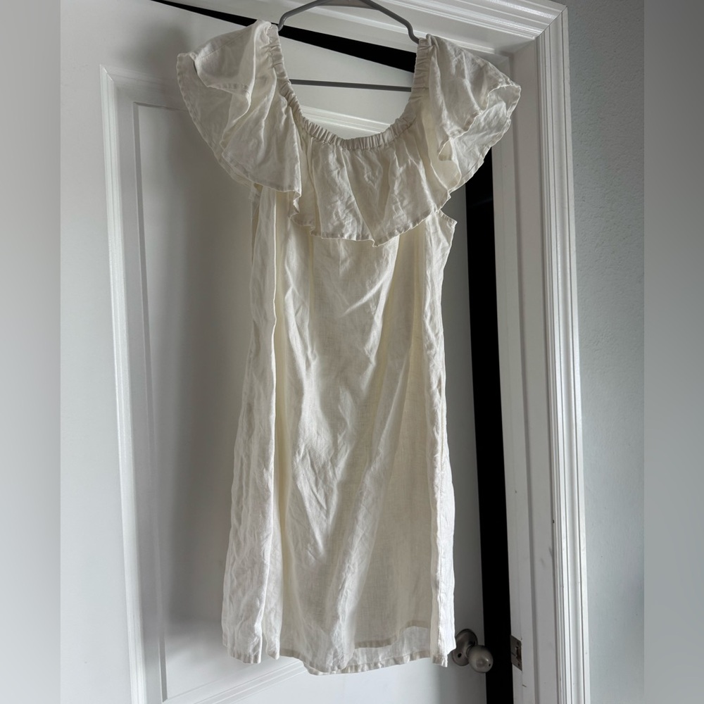 Lulu-B Cream Ruffle Mini Dress